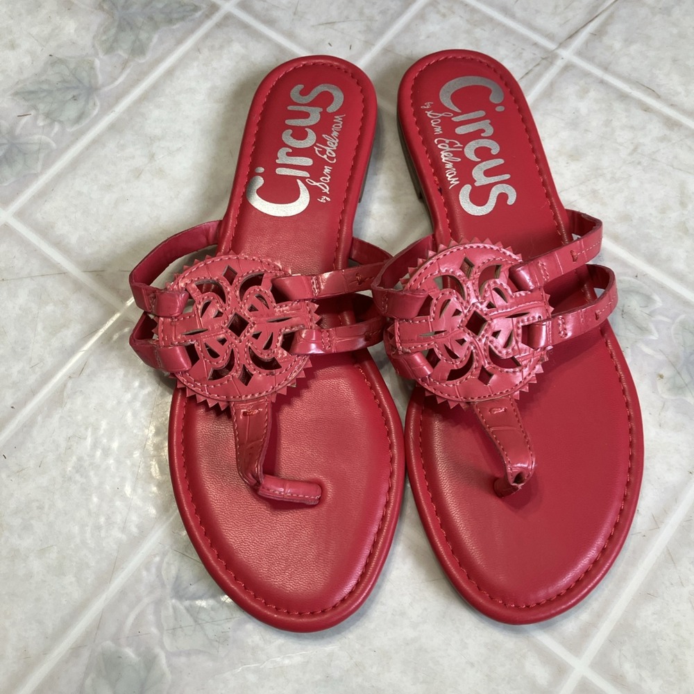 Sam Edelman Circus Canyon Flip Flop Sandals Bright Pink Women's Size 7.5 EUC